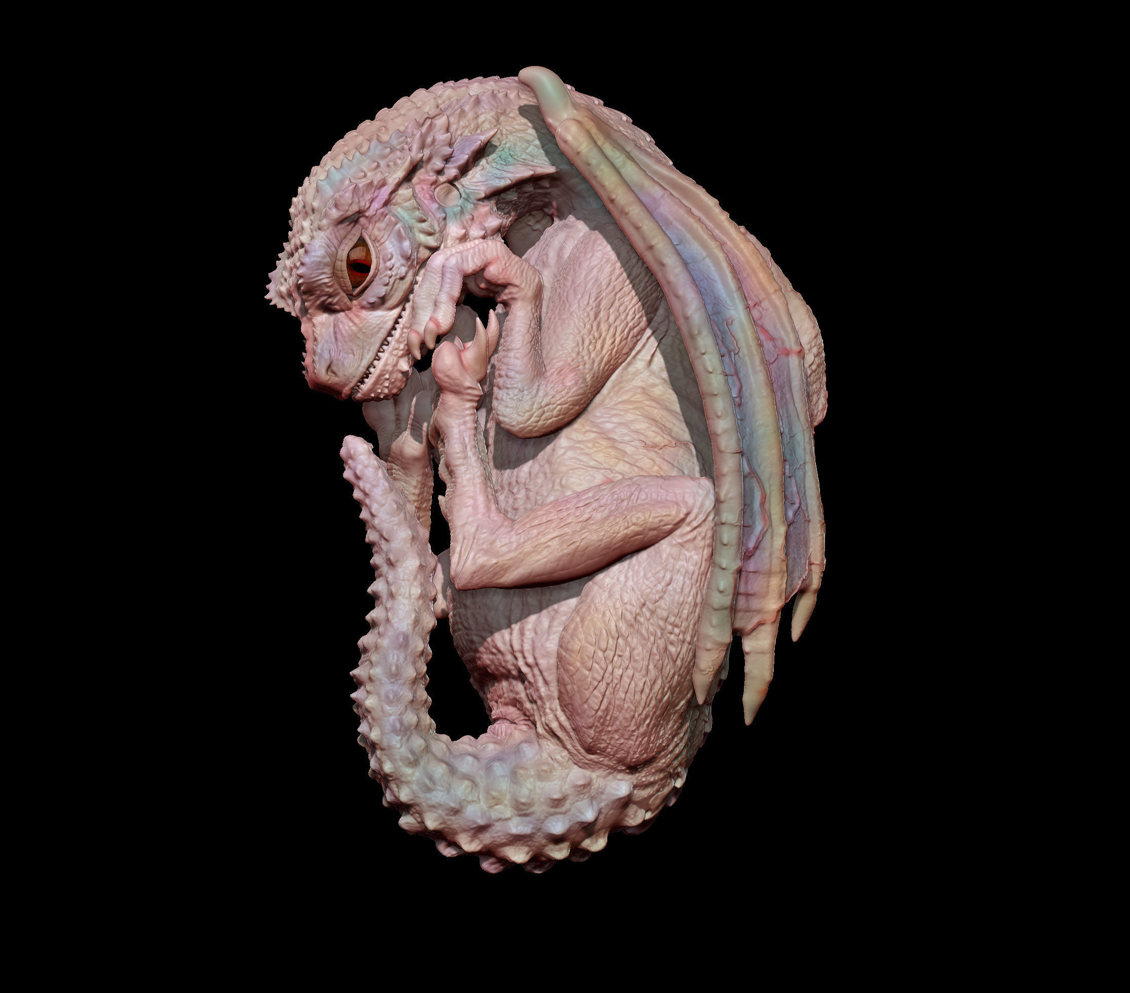 Baby dragon  3D print model_7