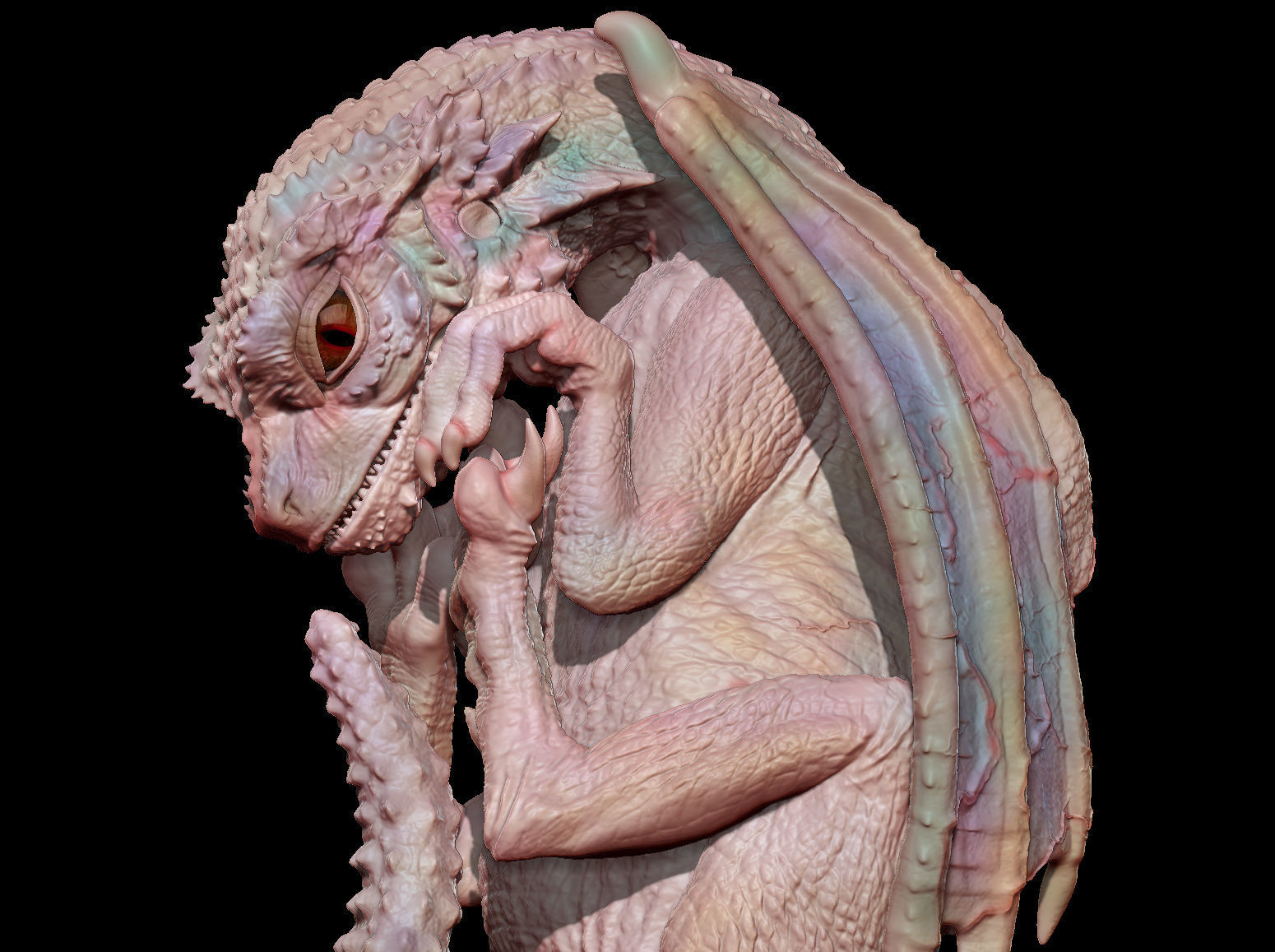 Baby dragon  3D print model_1