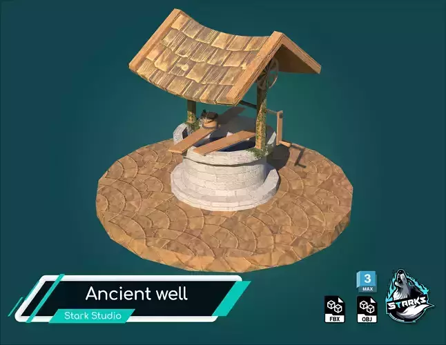 Ancient well Free low-poly 3D model