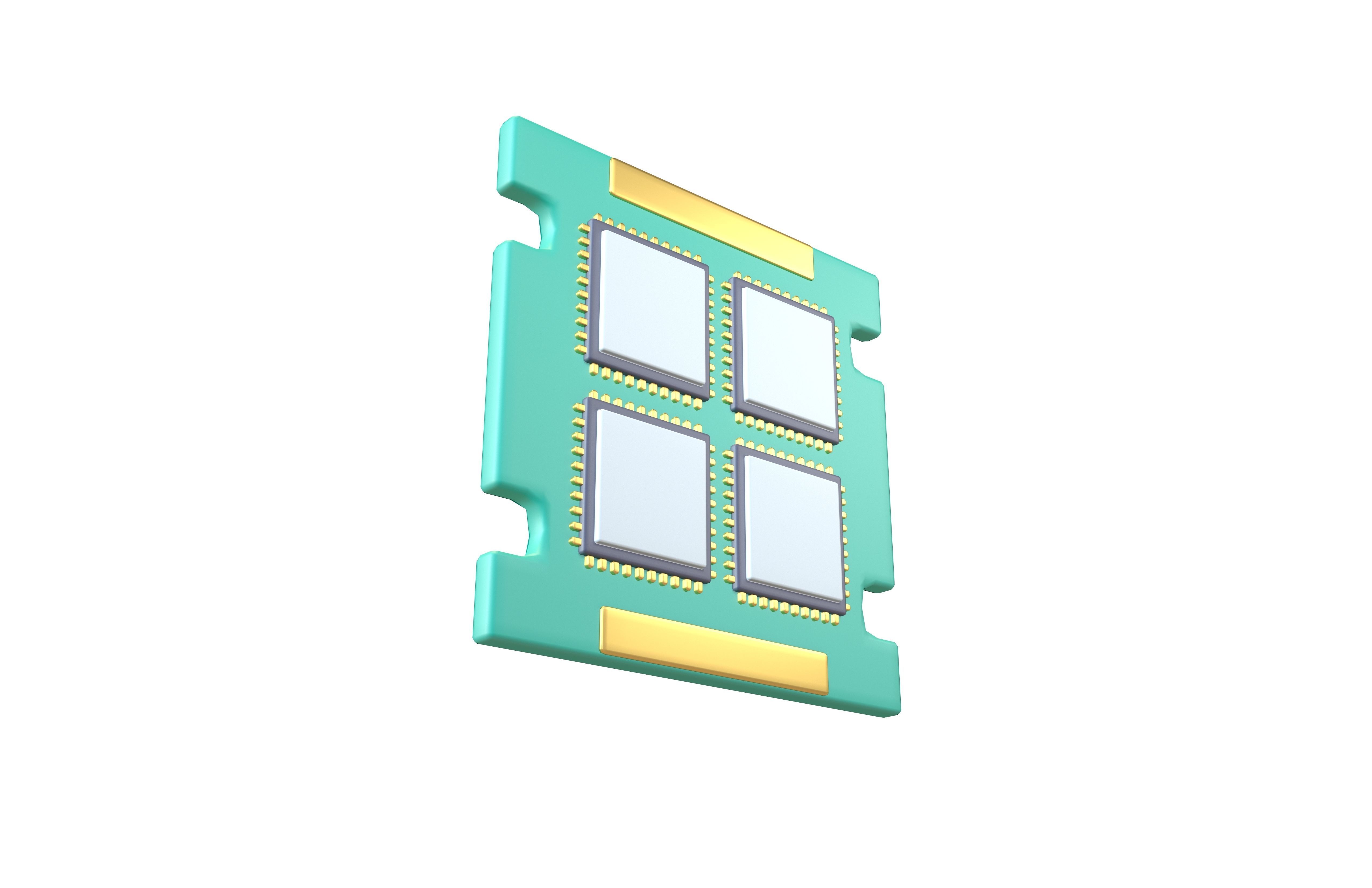 CPU Icon V2 001 Low-poly 3D model_2