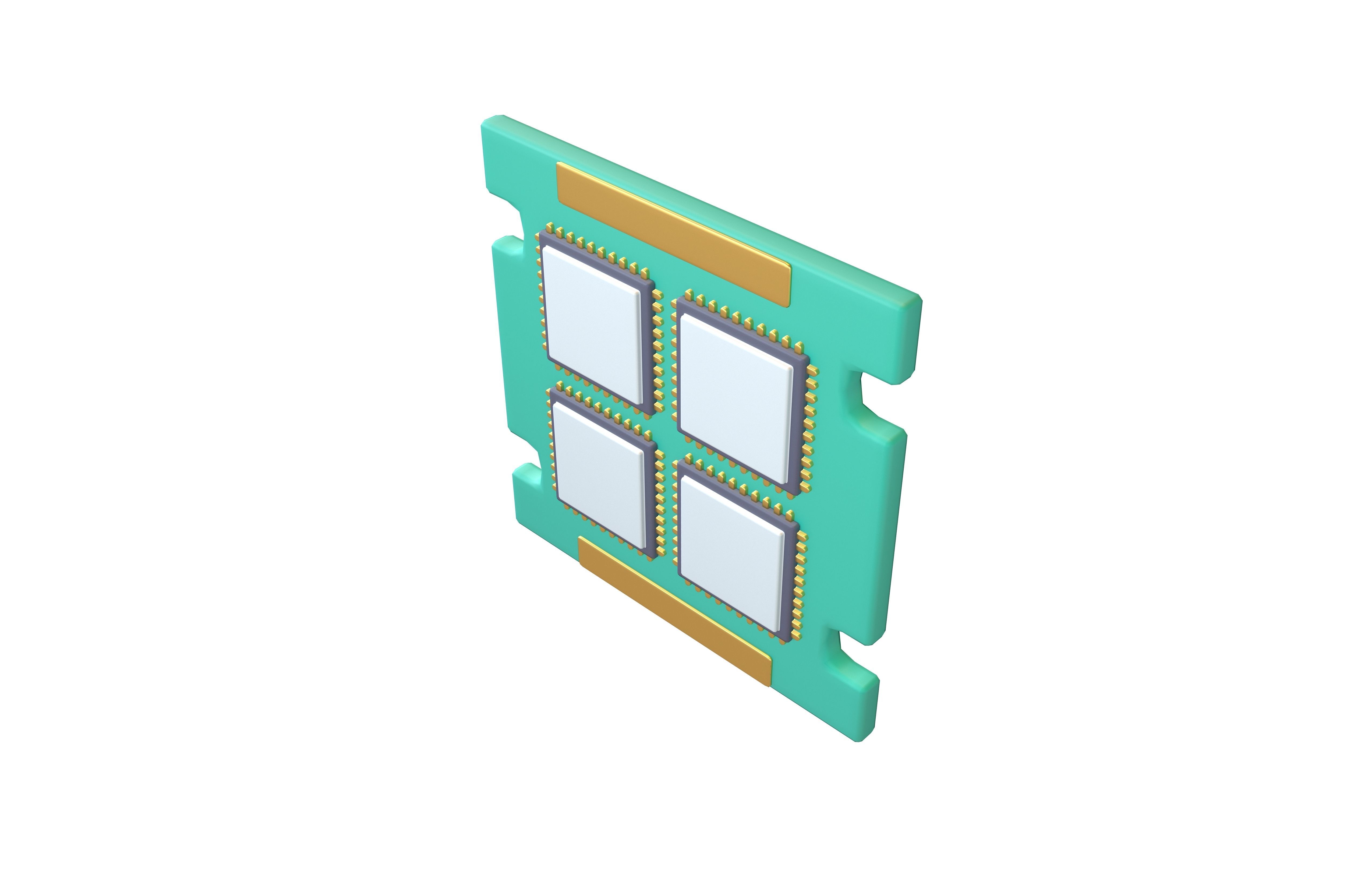 CPU Icon V2 001 Low-poly 3D model_1