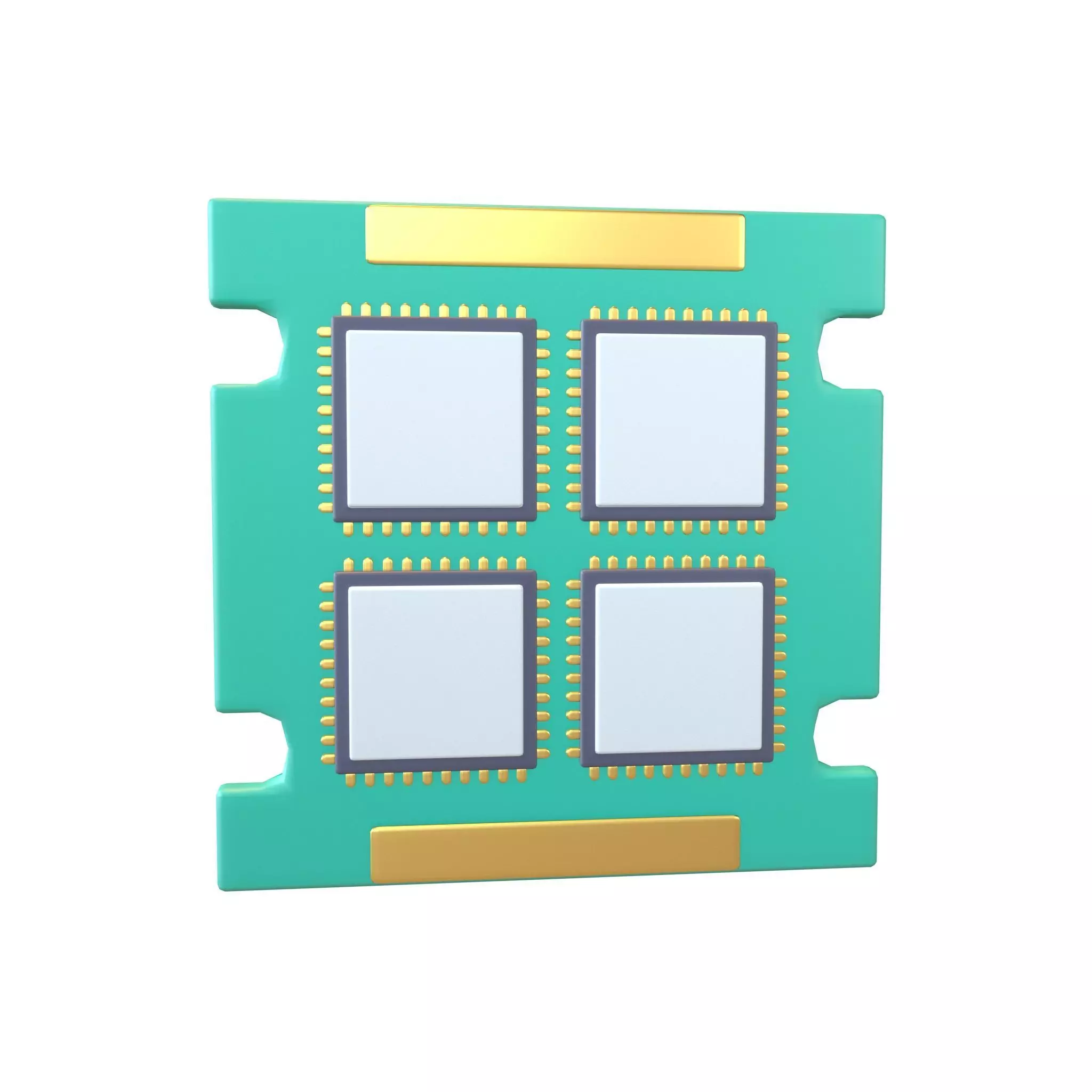 CPU Icon V2 001 Low-poly 3D model_0