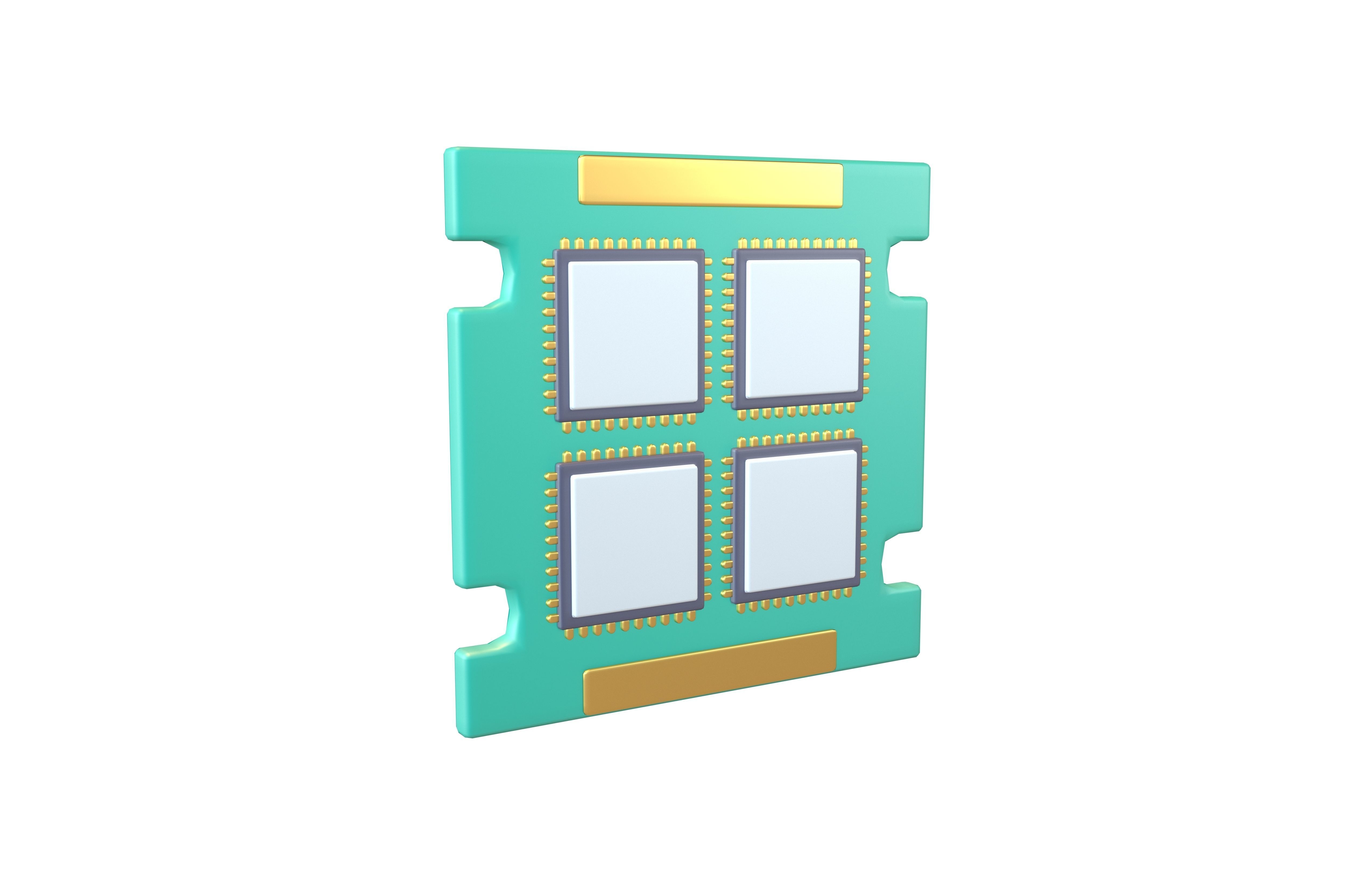 CPU Icon V2 001 Low-poly 3D model_3