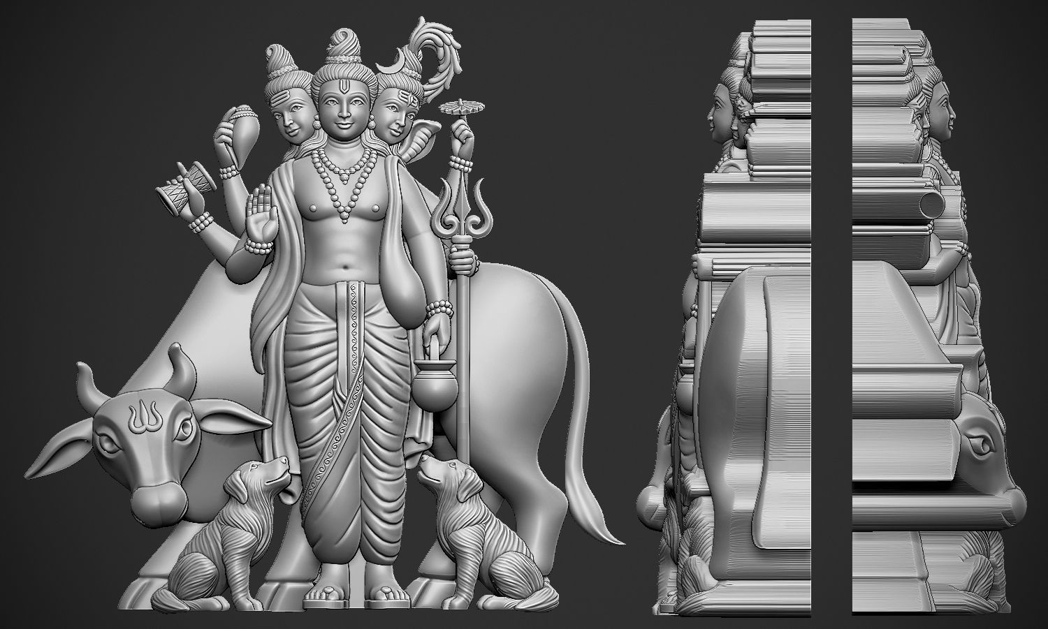 God Datatrey with animals 3D print model_1