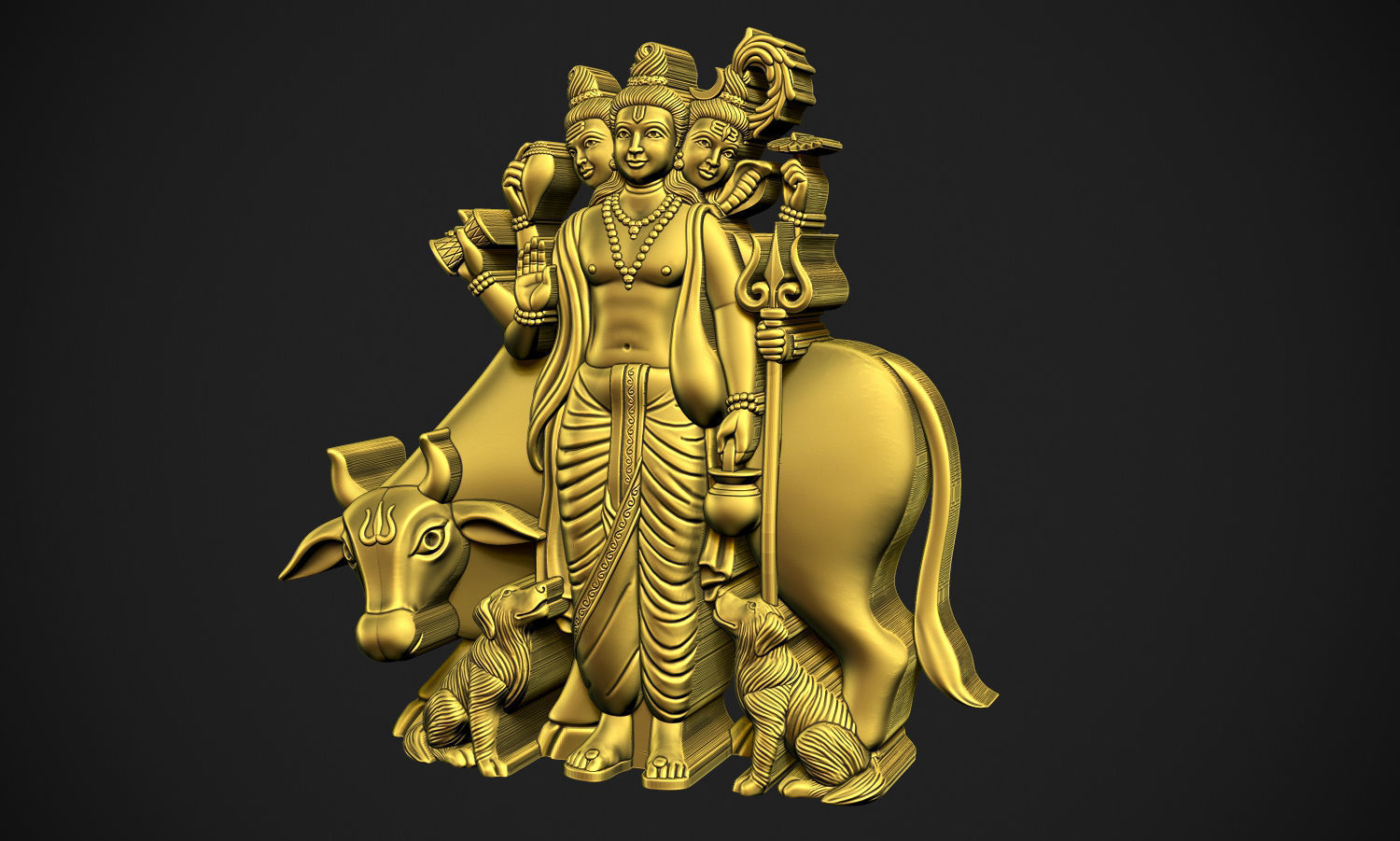 God Datatrey with animals 3D print model_3