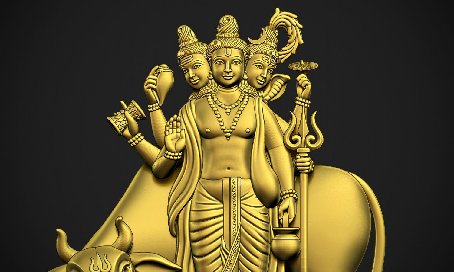 God Datatrey with animals 3D print model_4