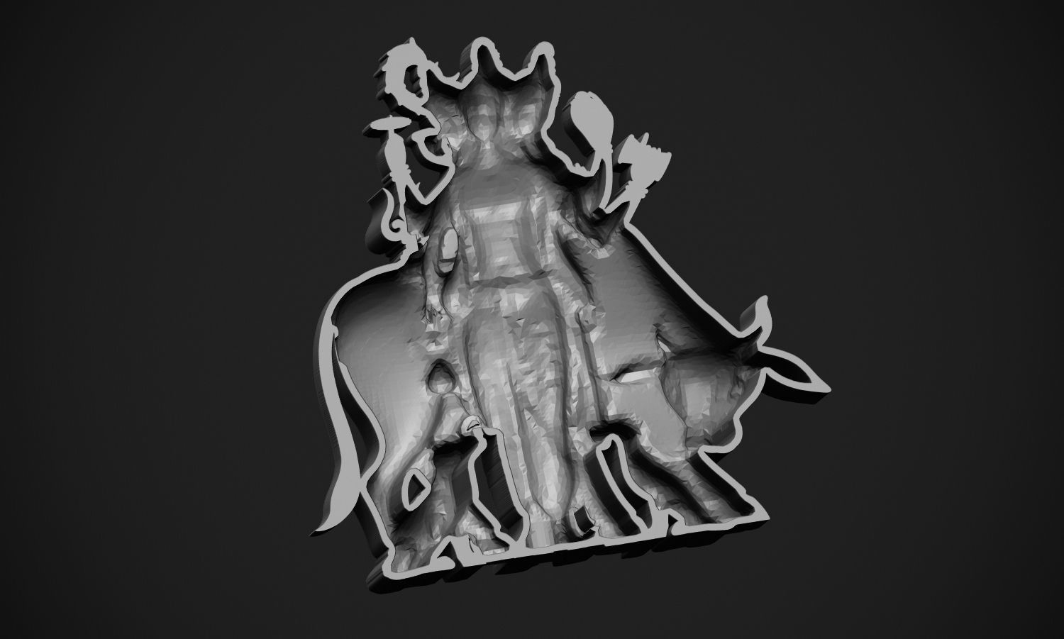God Datatrey with animals 3D print model_6