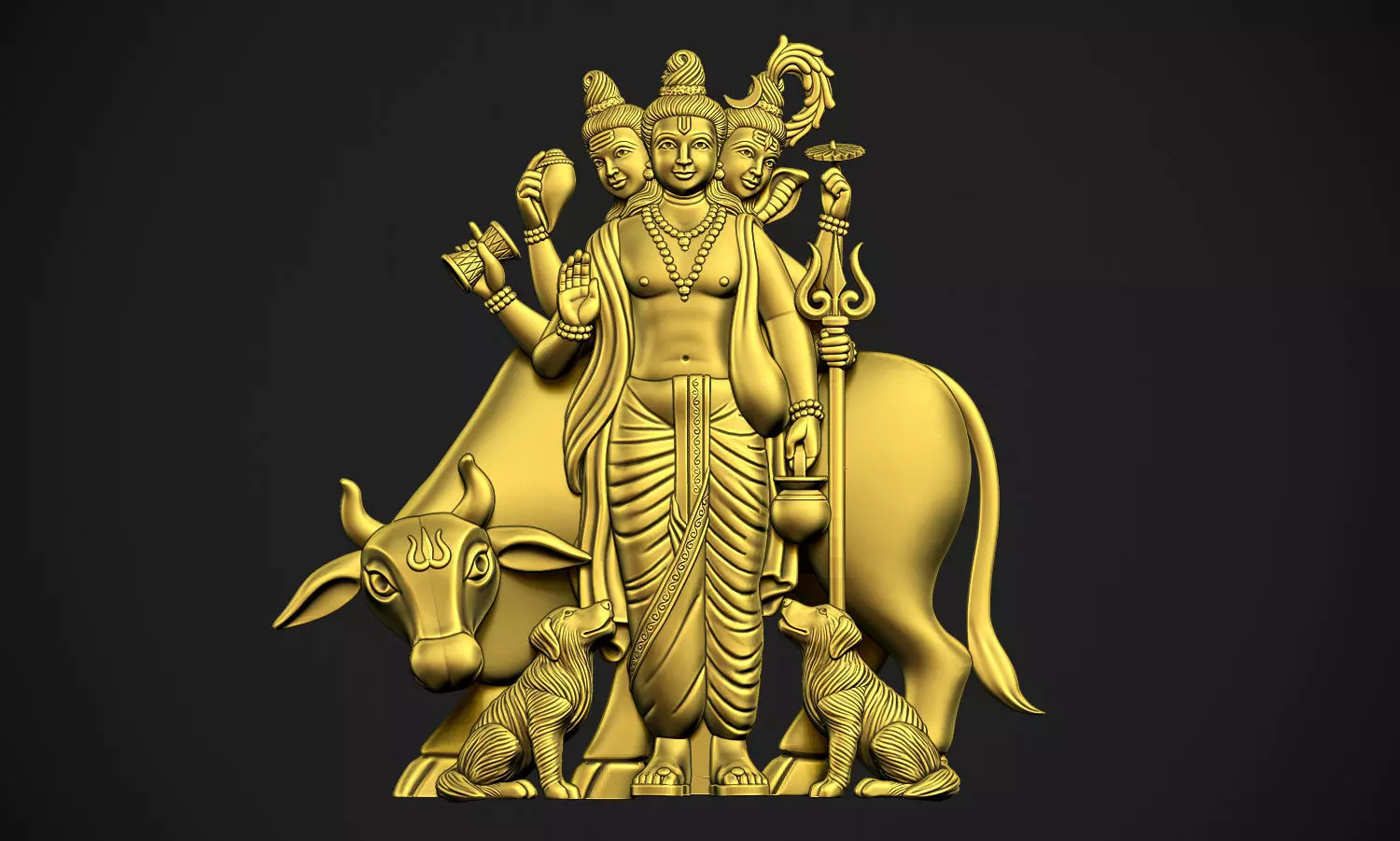 God Datatrey with animals 3D print model_0