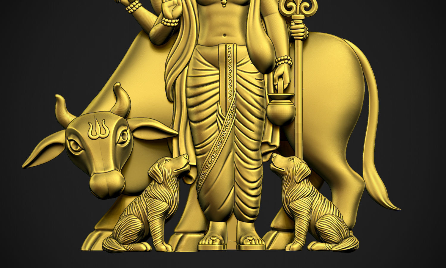 God Datatrey with animals 3D print model_5