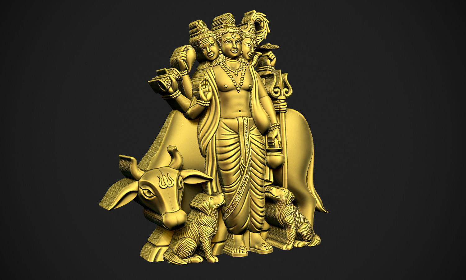 God Datatrey with animals 3D print model_2