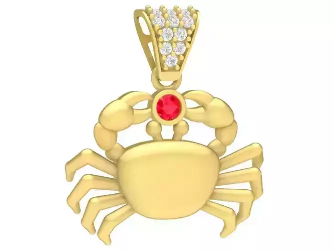 Crab Zodiac Symbol Pendant 3781 3D print model