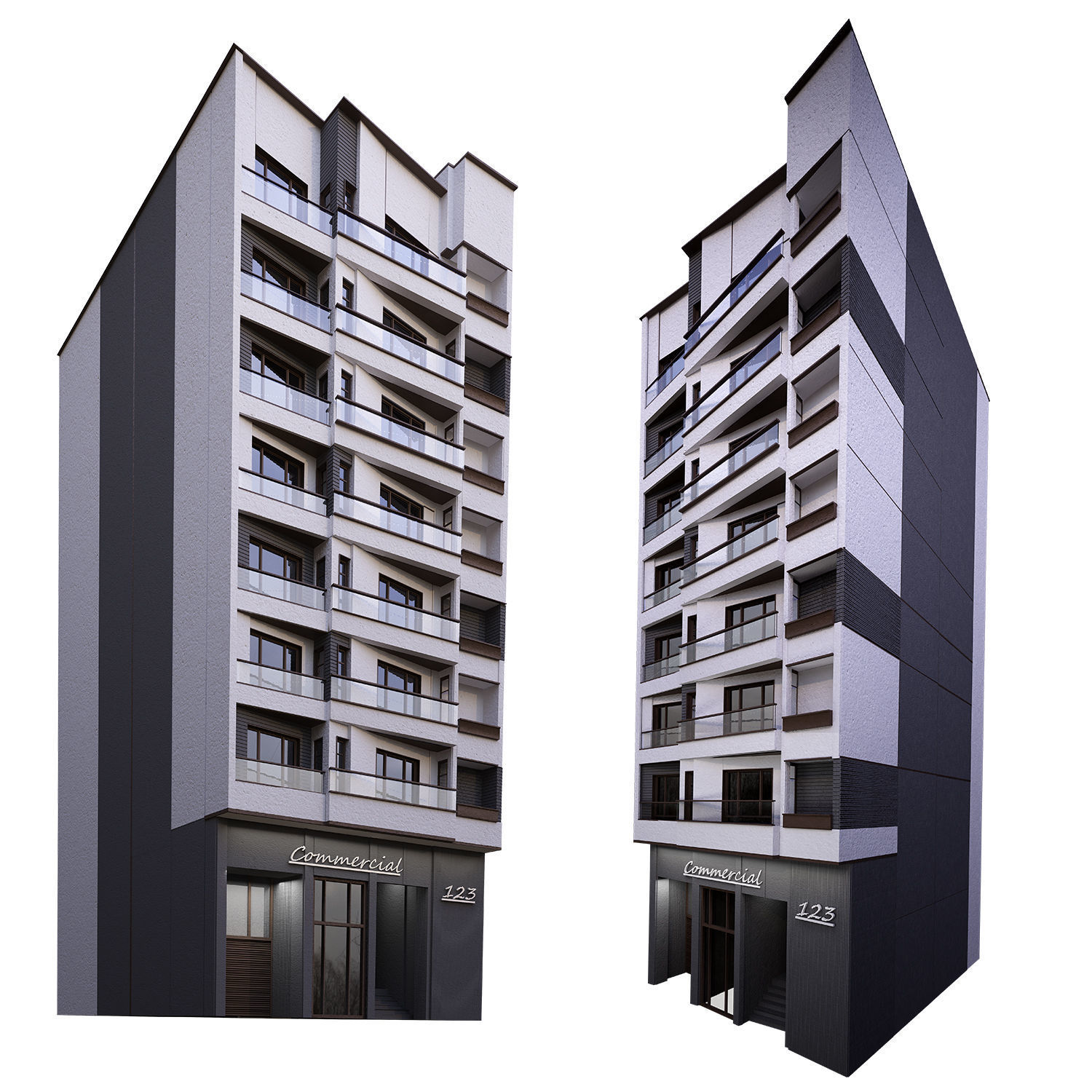 Building2 apartment building 3D model_5
