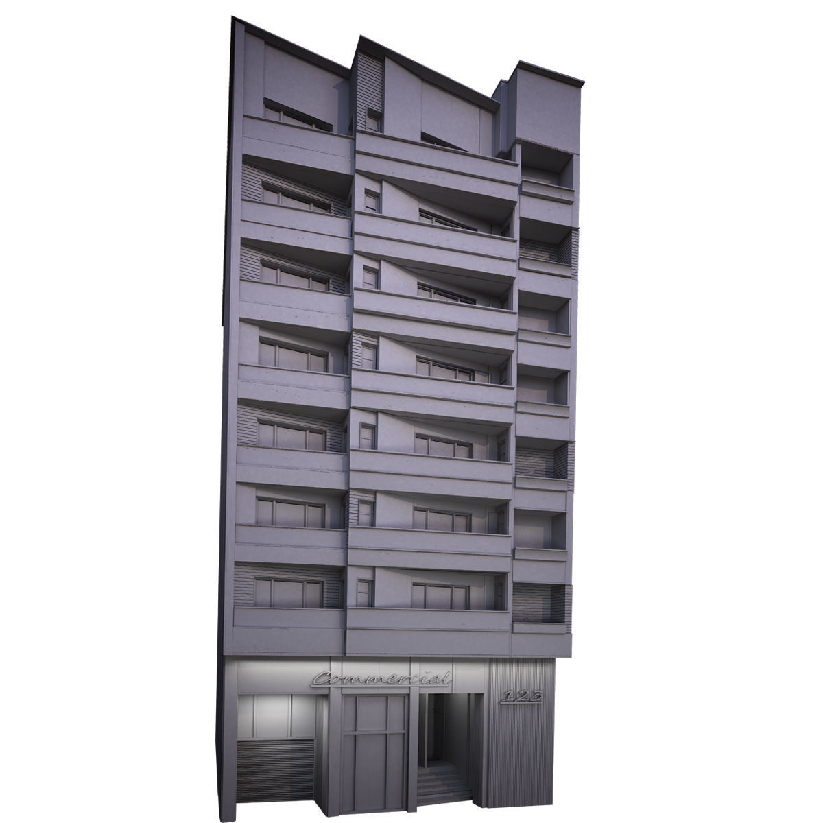 Building2 apartment building 3D model_4
