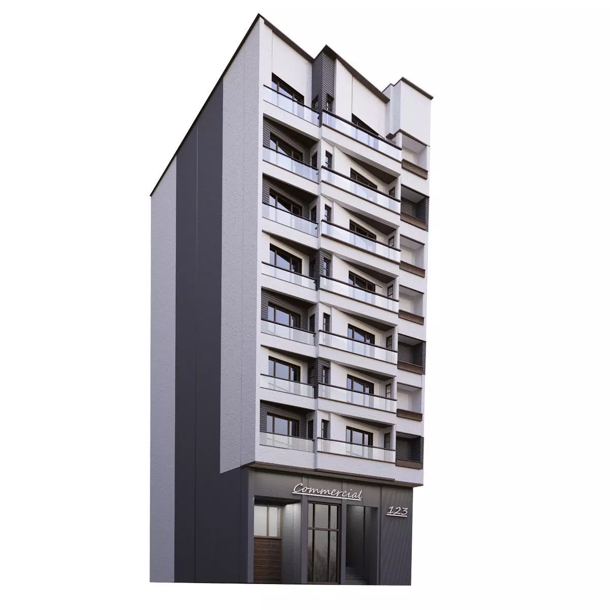 Building2 apartment building 3D model_0