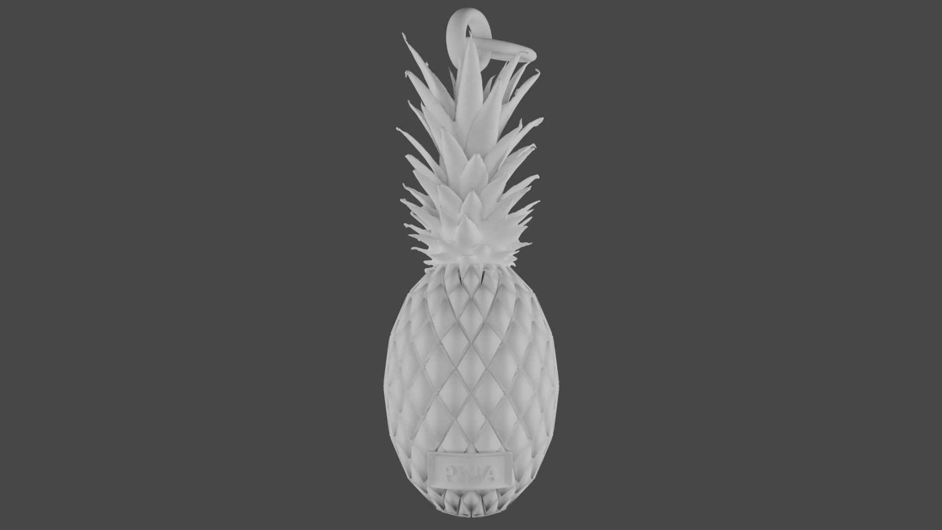 Golden Pineapple Pendant 3D model_2