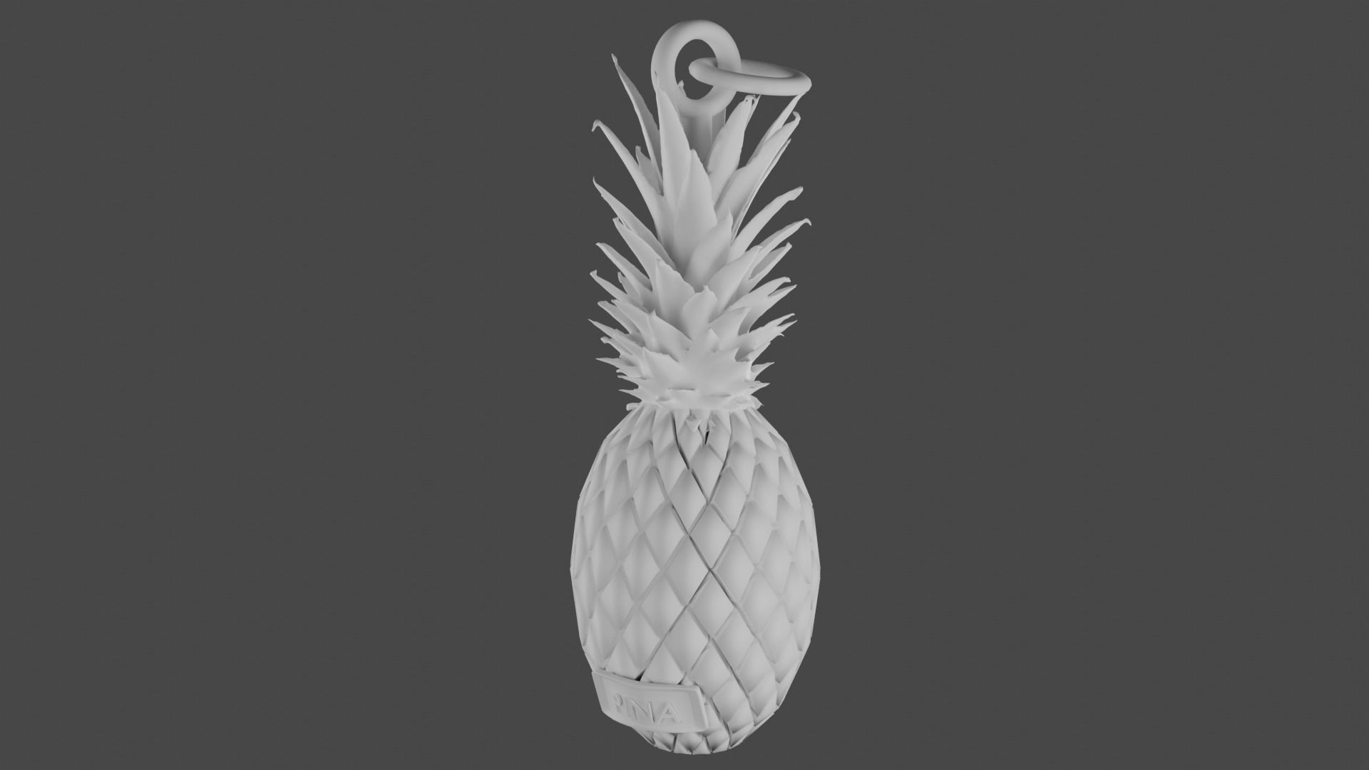 Golden Pineapple Pendant 3D model_1