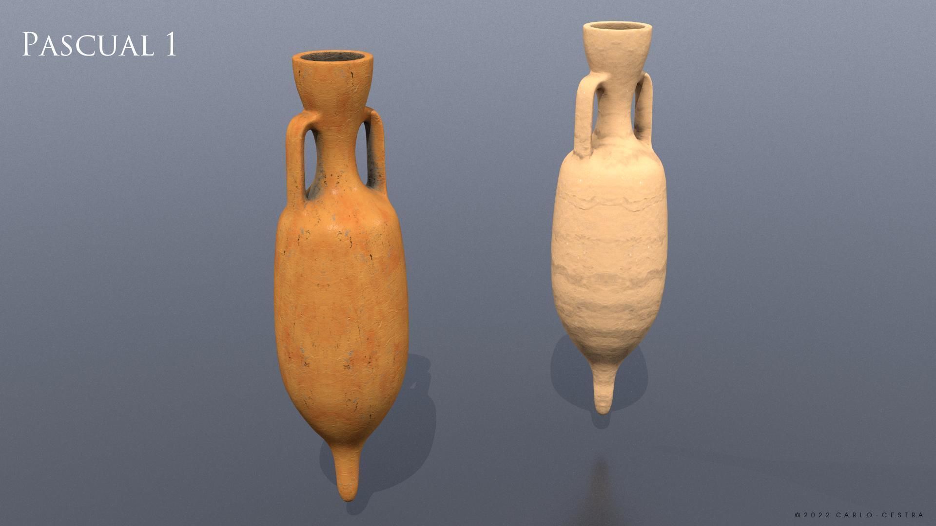 Amphoras Pack Low-poly 3D model_20