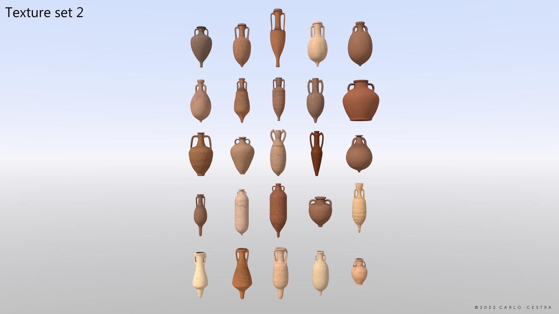 Amphoras Pack Low-poly 3D model_5