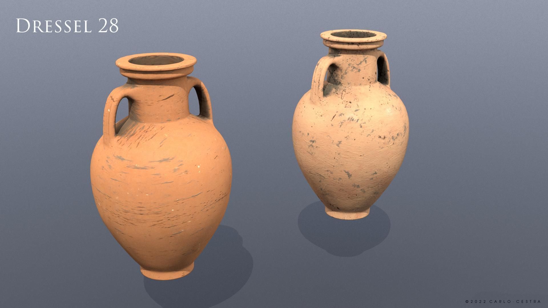 Amphoras Pack Low-poly 3D model_25