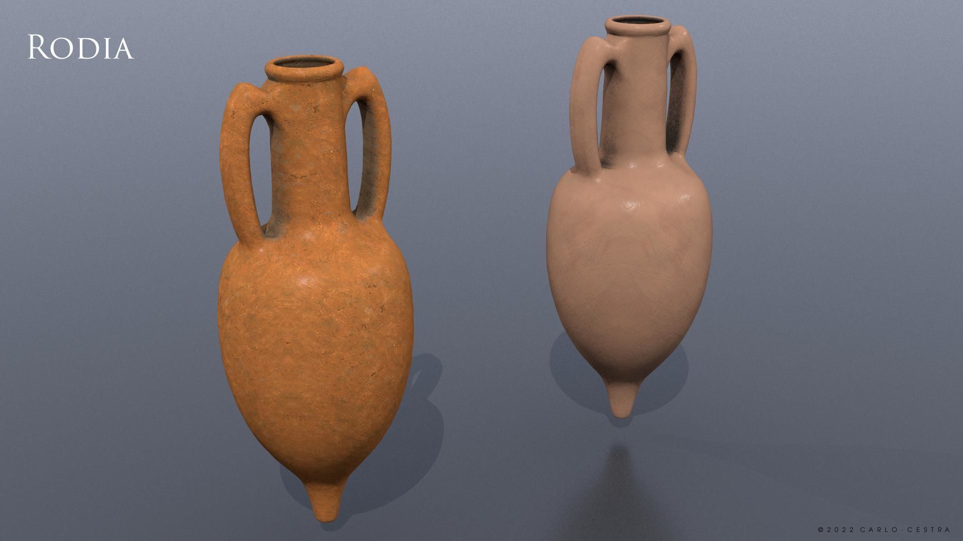 Amphoras Pack Low-poly 3D model_9