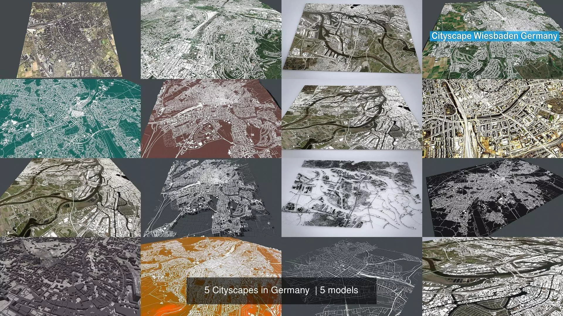 5 Cityscapes in Germany  3D Model Collection_0