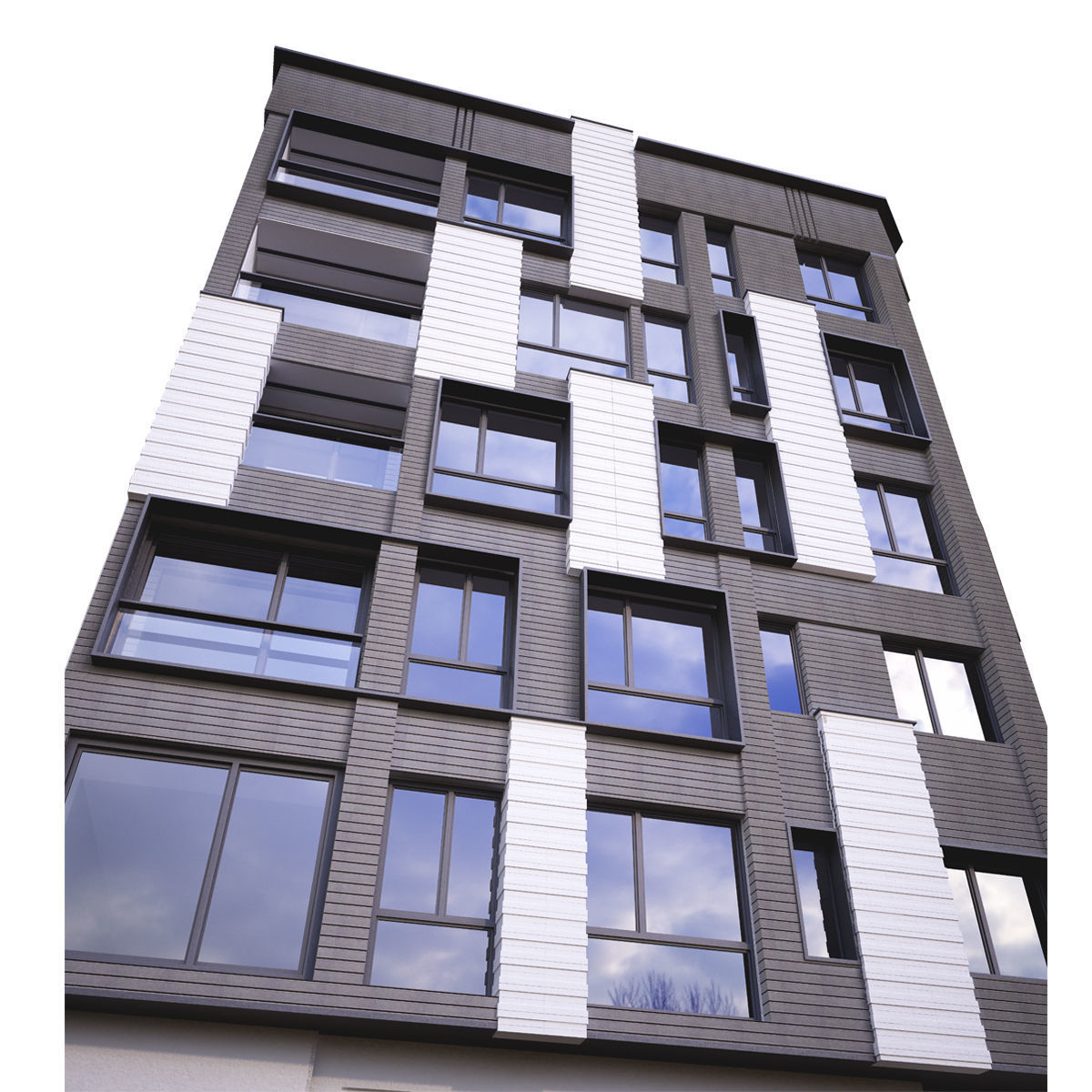 Building 3 modern apartment 3D model_6