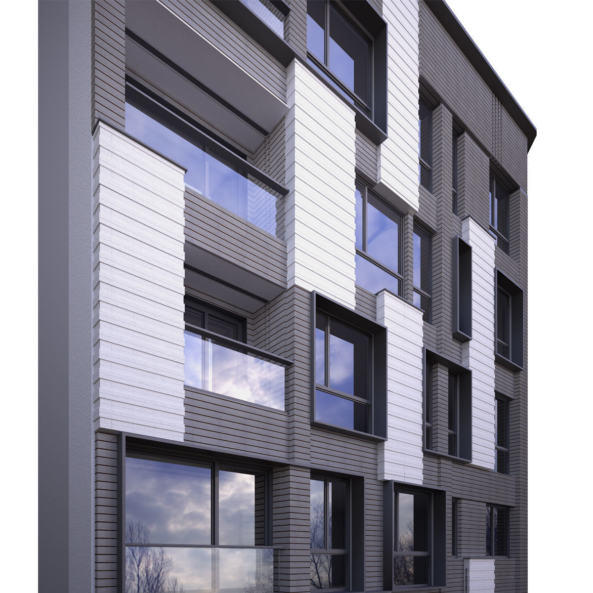 Building 3 modern apartment 3D model_5