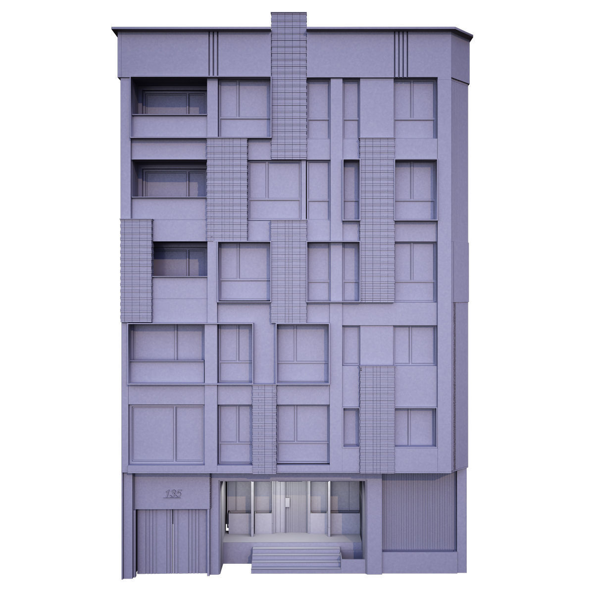 Building 3 modern apartment 3D model_4