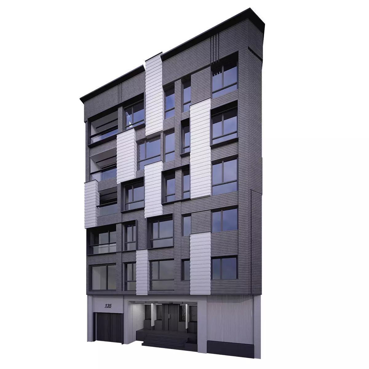 Building 3 modern apartment 3D model_0