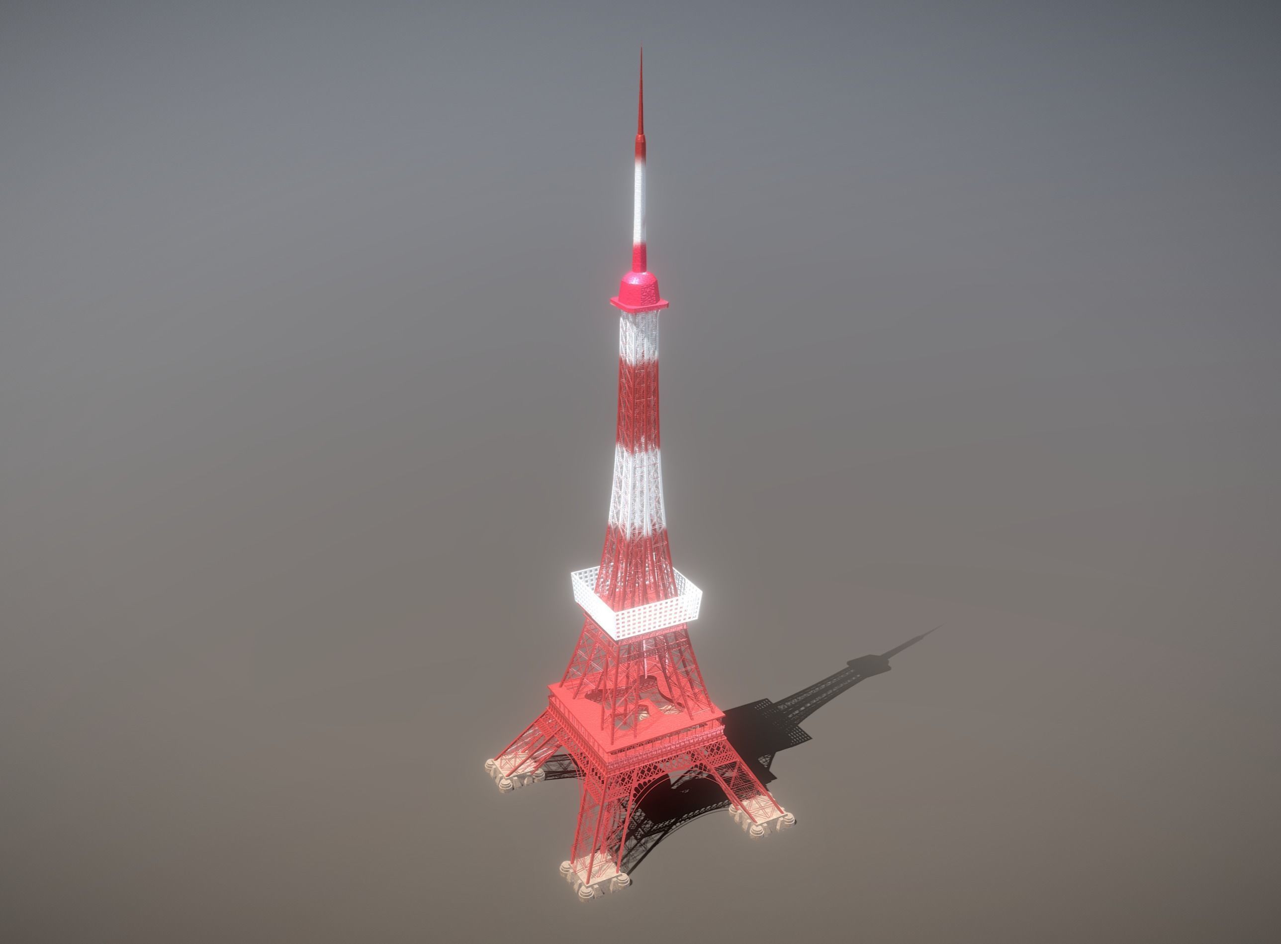 Tokyo Tower Low-poly 3D model_2
