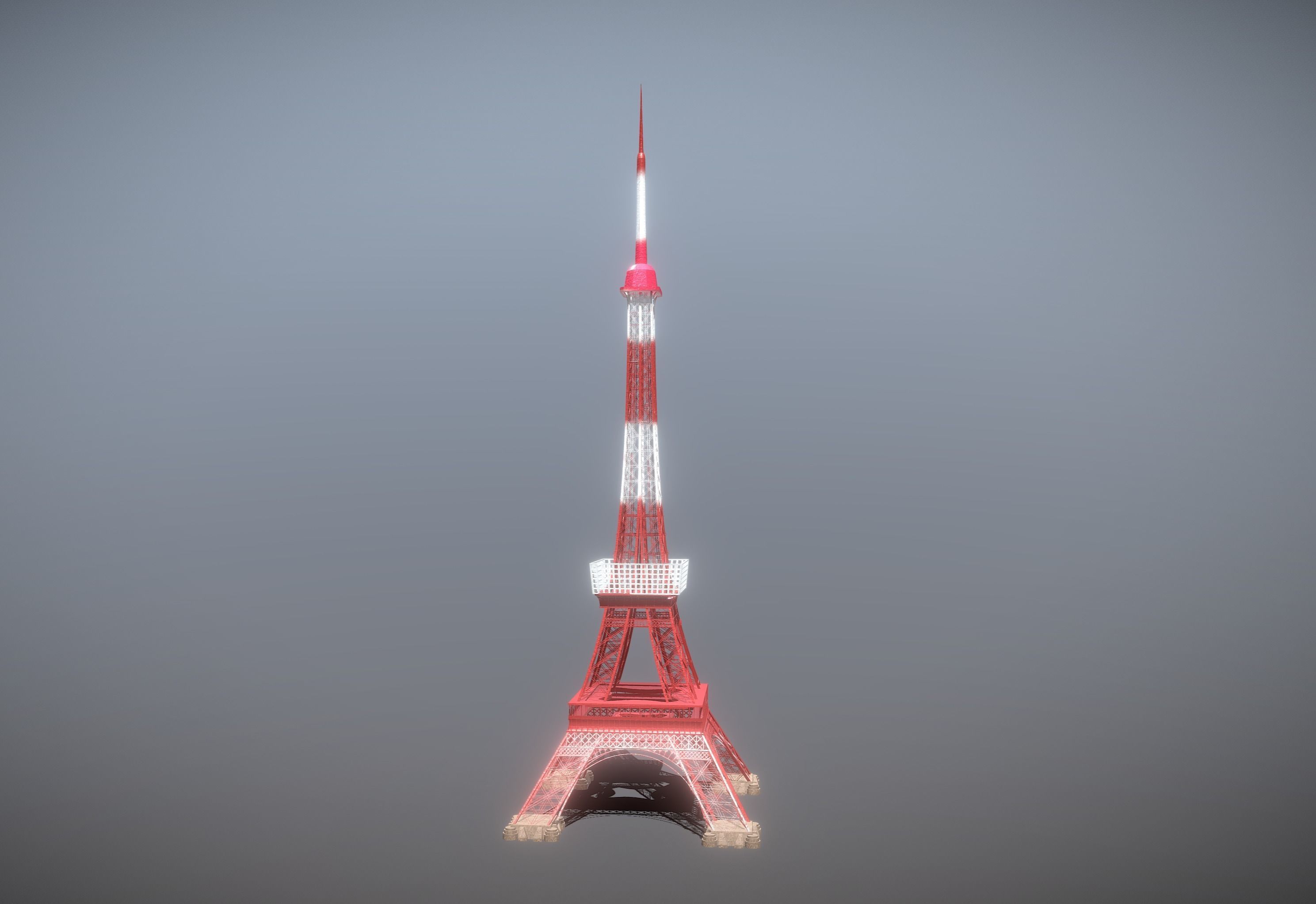 Tokyo Tower Low-poly 3D model_3
