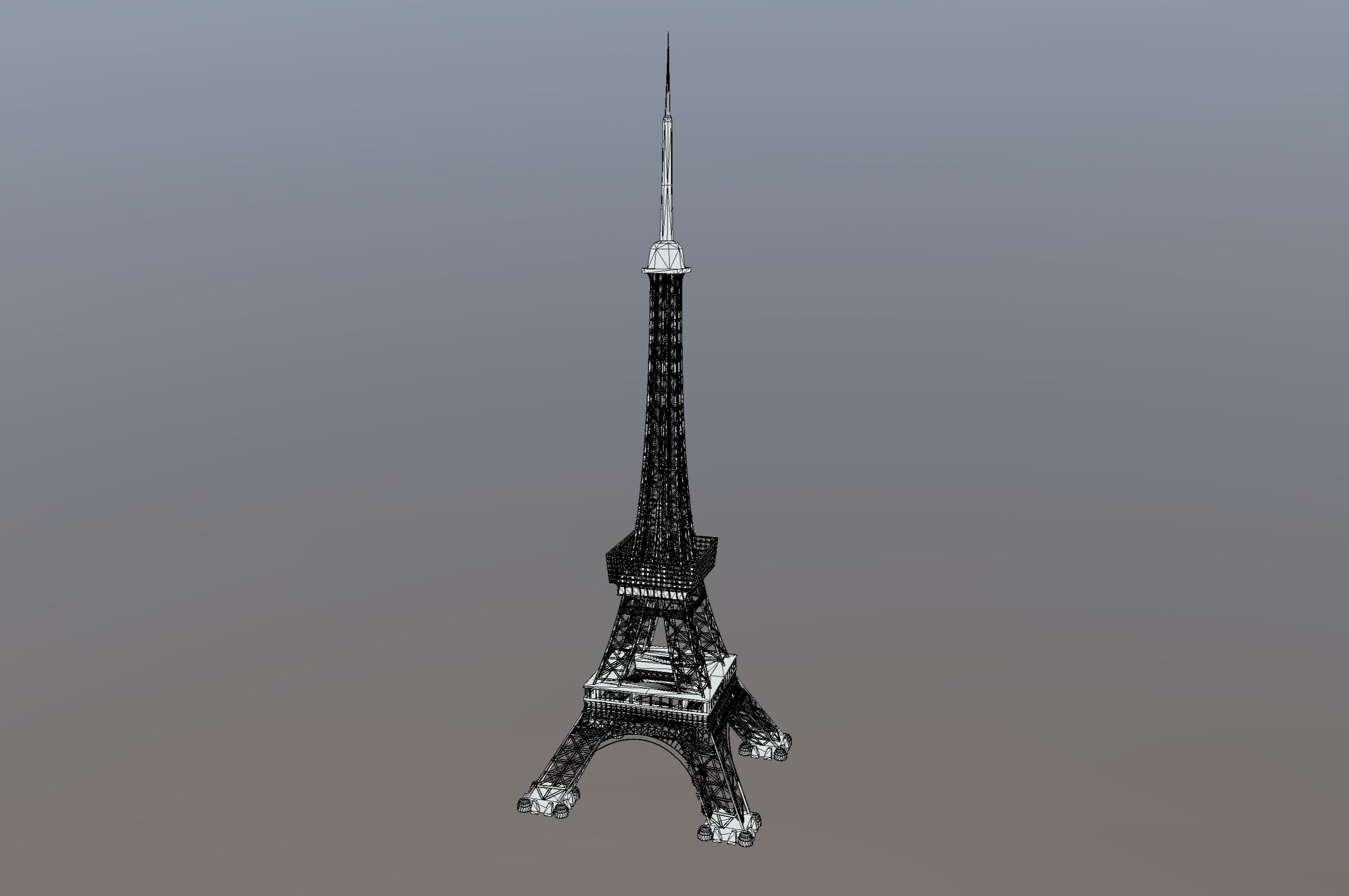 Tokyo Tower Low-poly 3D model_8