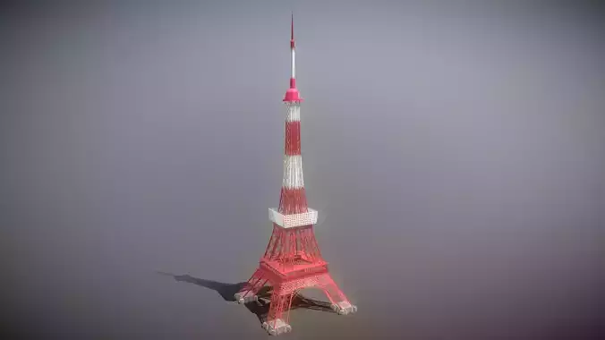 Tokyo Tower Low-poly 3D model