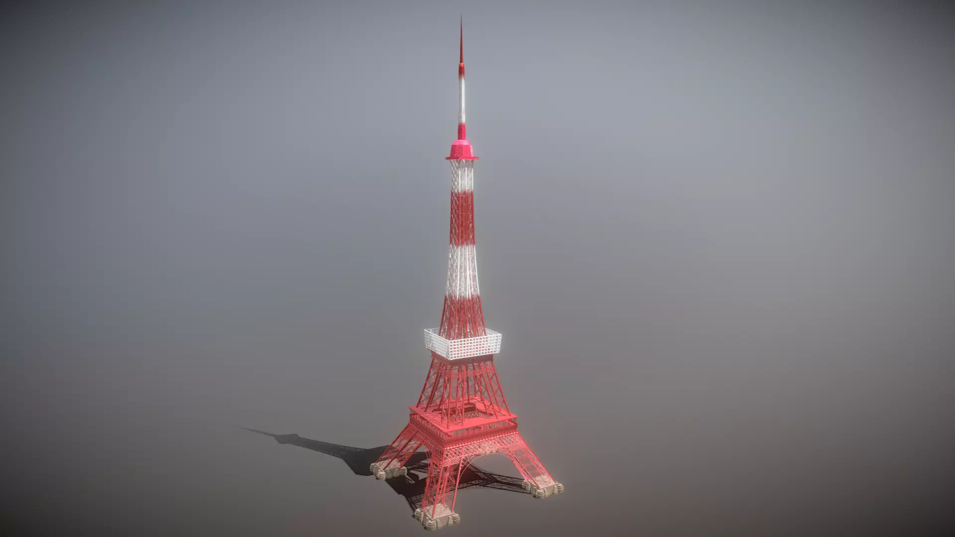 Tokyo Tower Low-poly 3D model_0