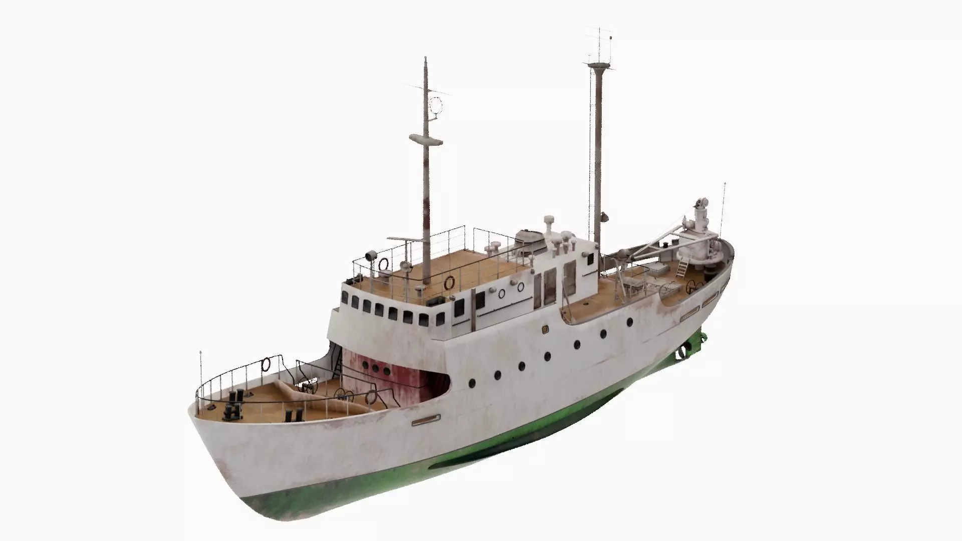 Fishing Boat Low-poly 3D model_0