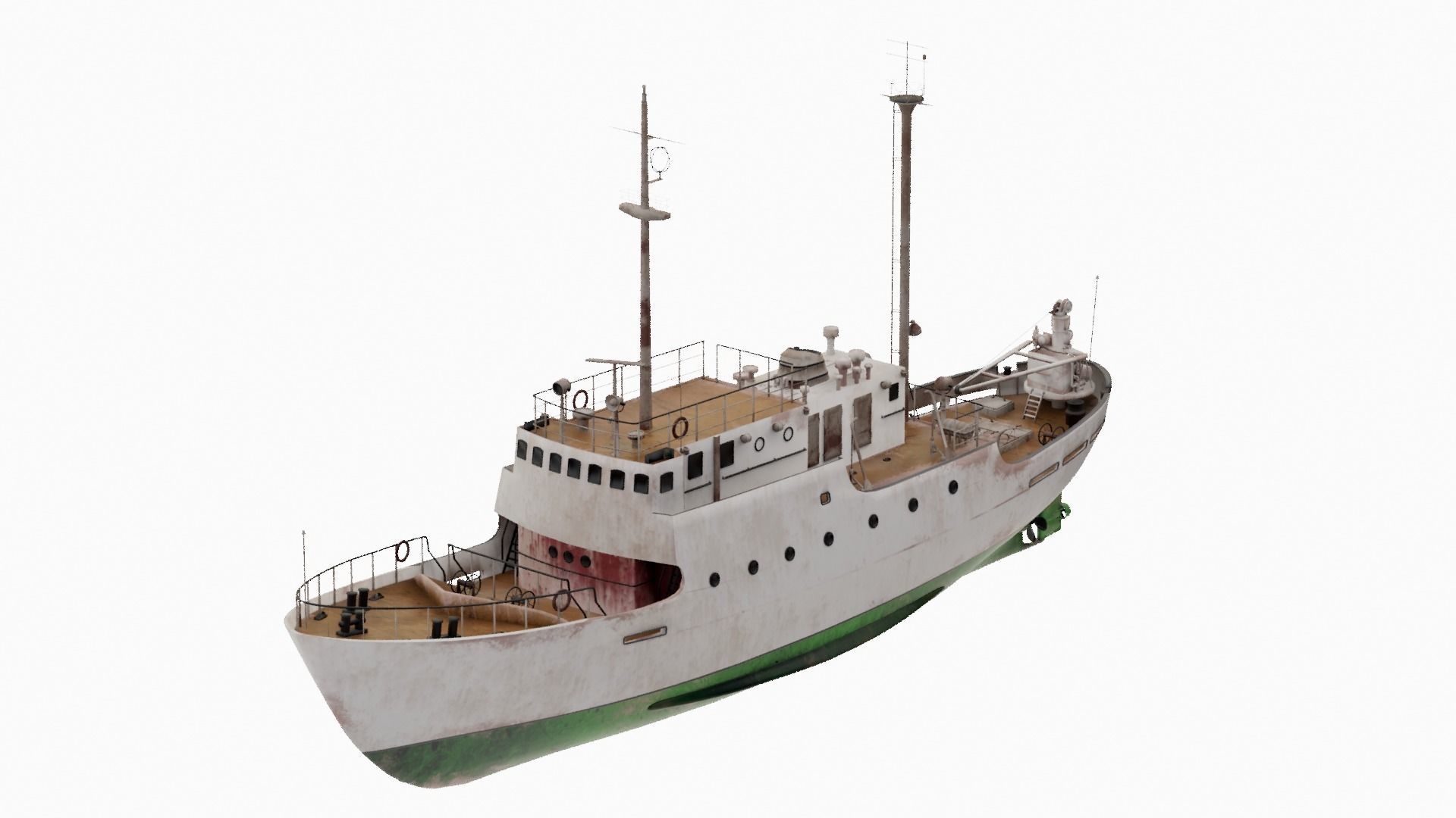 Fishing Boat Low-poly 3D model_1