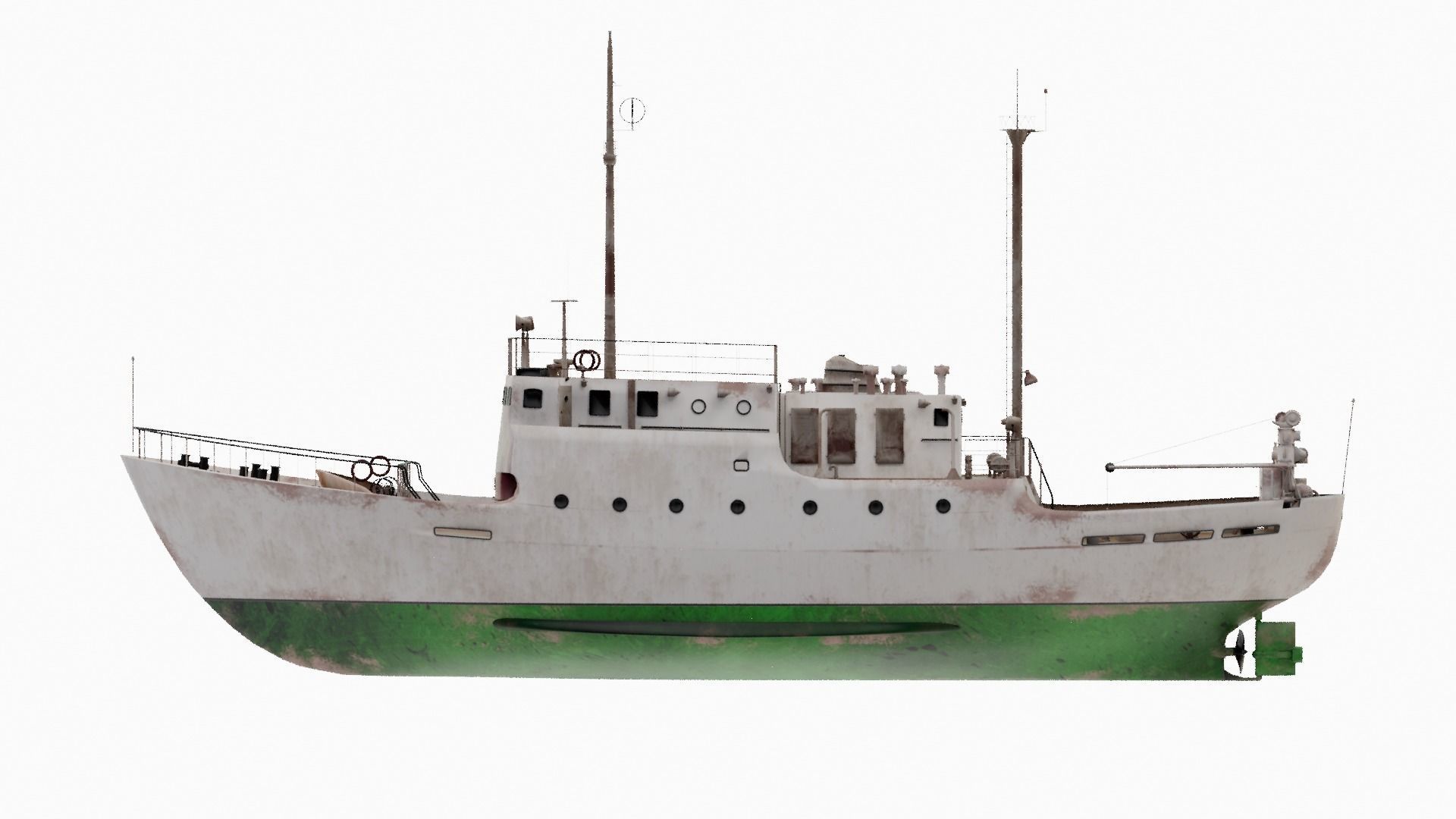 Fishing Boat Low-poly 3D model_2