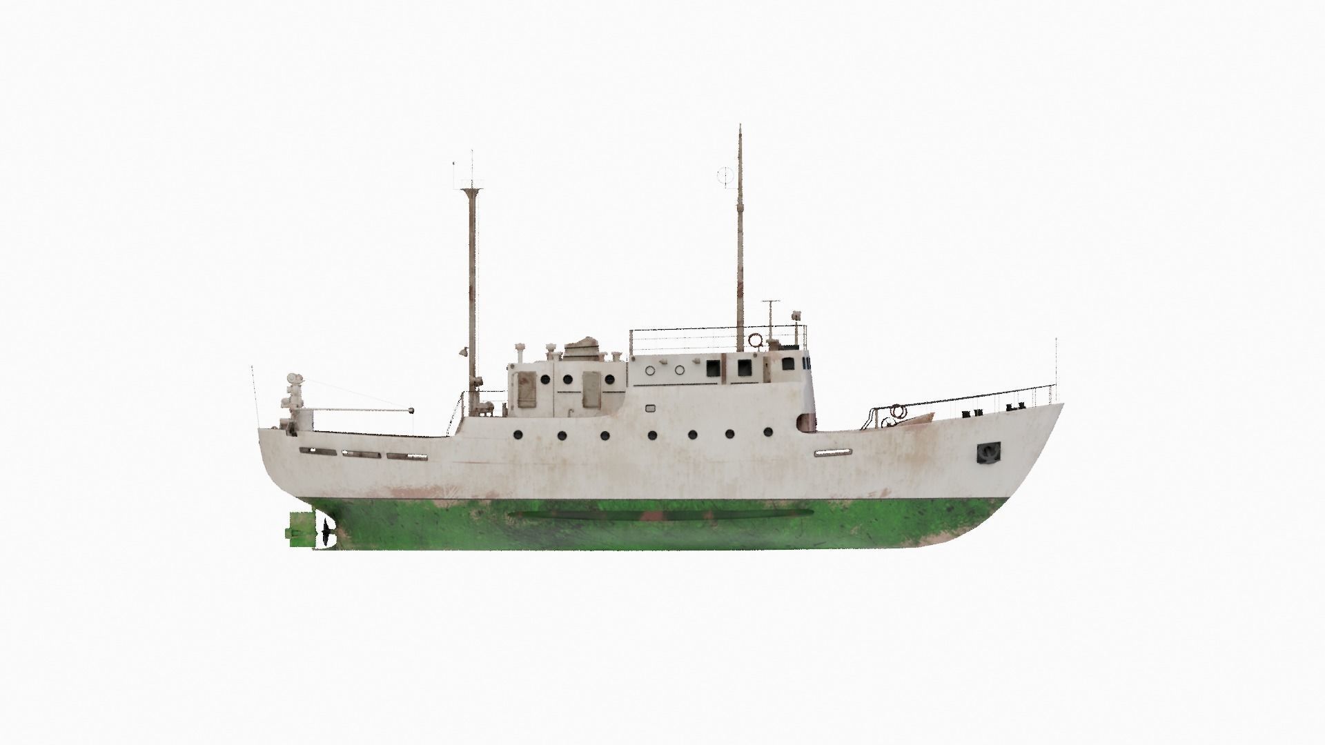 Fishing Boat Low-poly 3D model_4