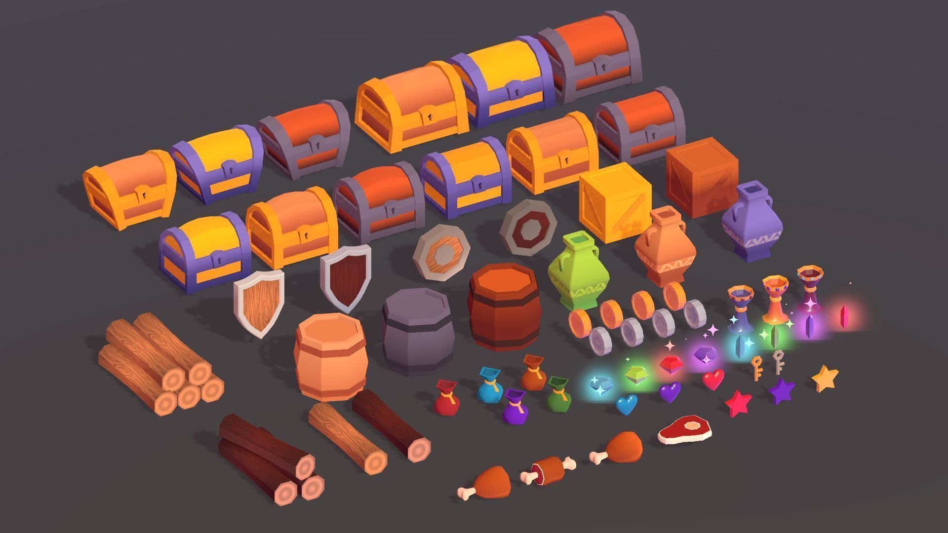 Low Poly Loot Pack Low-poly 3D model_5