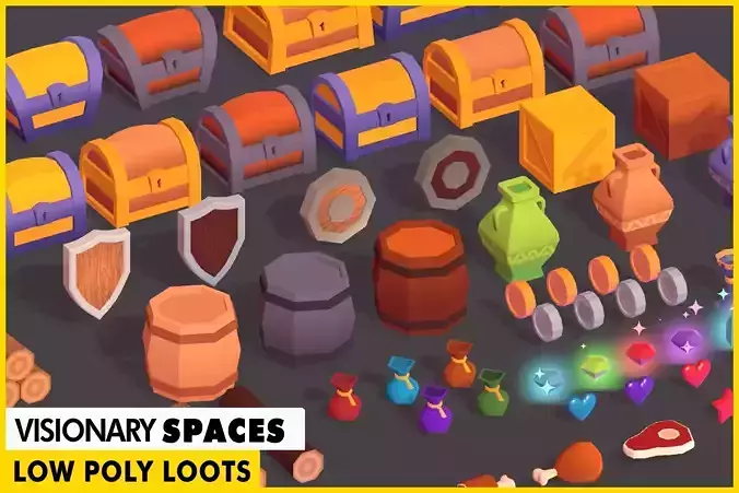 Low Poly Loot Pack Low-poly 3D model
