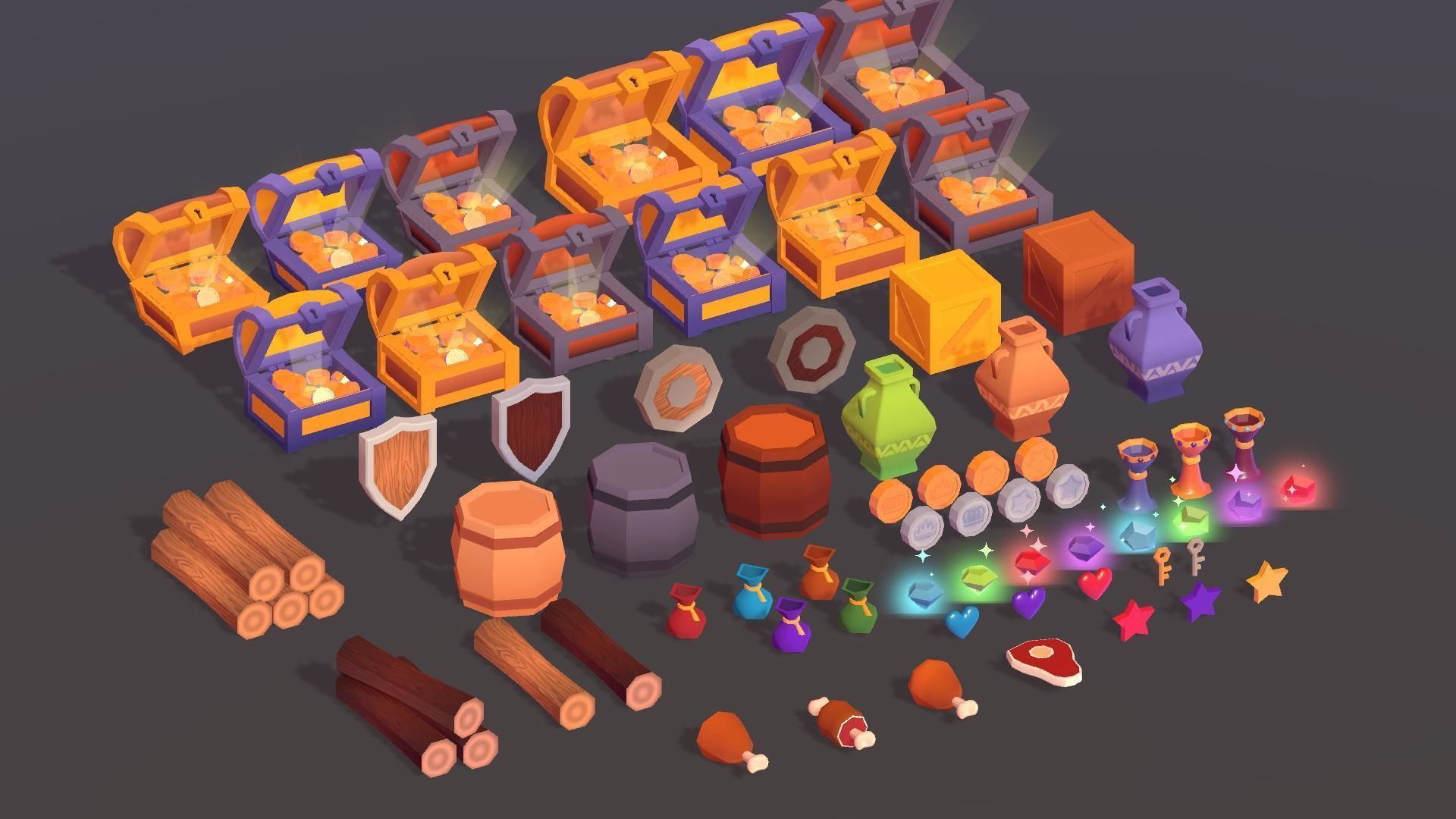 Low Poly Loot Pack Low-poly 3D model_7