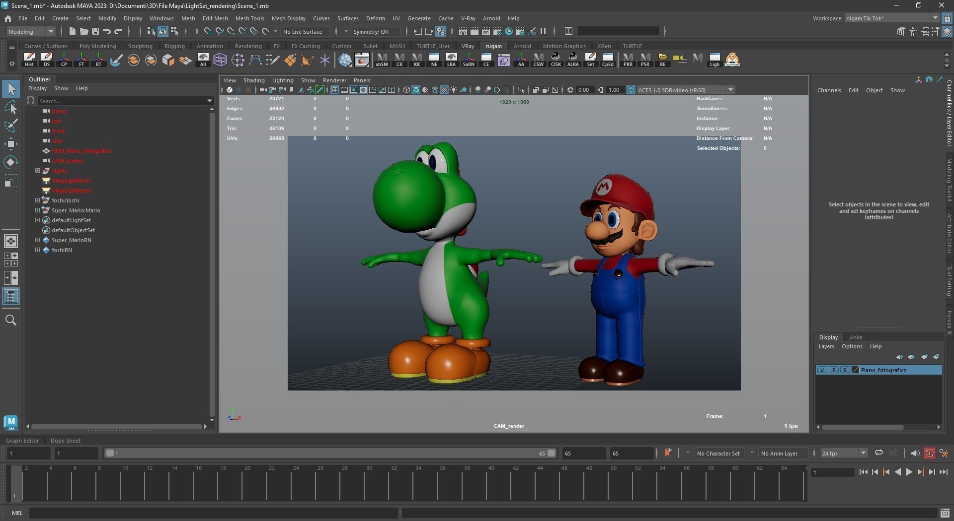 Mario And Yoshi From Game Low-poly 3D model_1