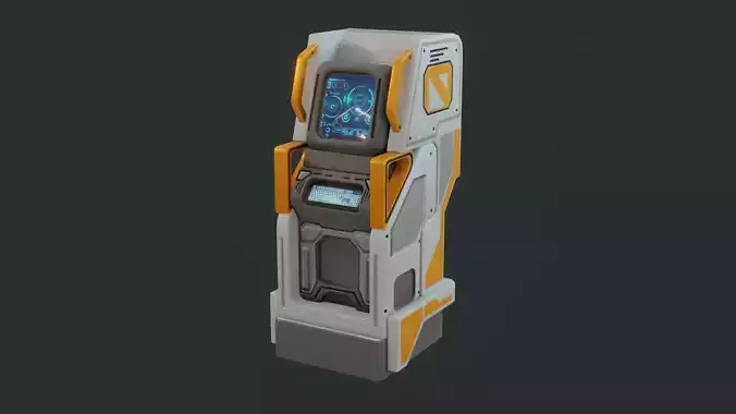 Sci-Fi Computer - Game Ready - PBR Low-poly 3D model