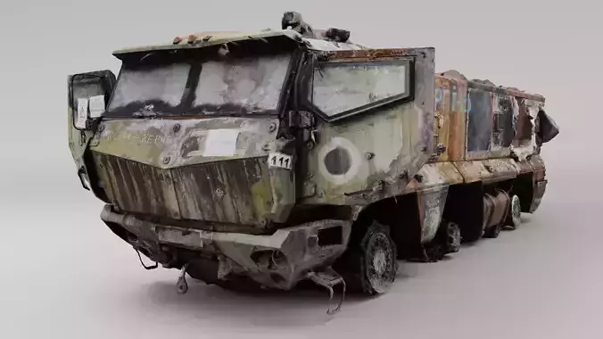 destroyed russian KAMAZ-63968 Typhoon-K MRAP vehicle