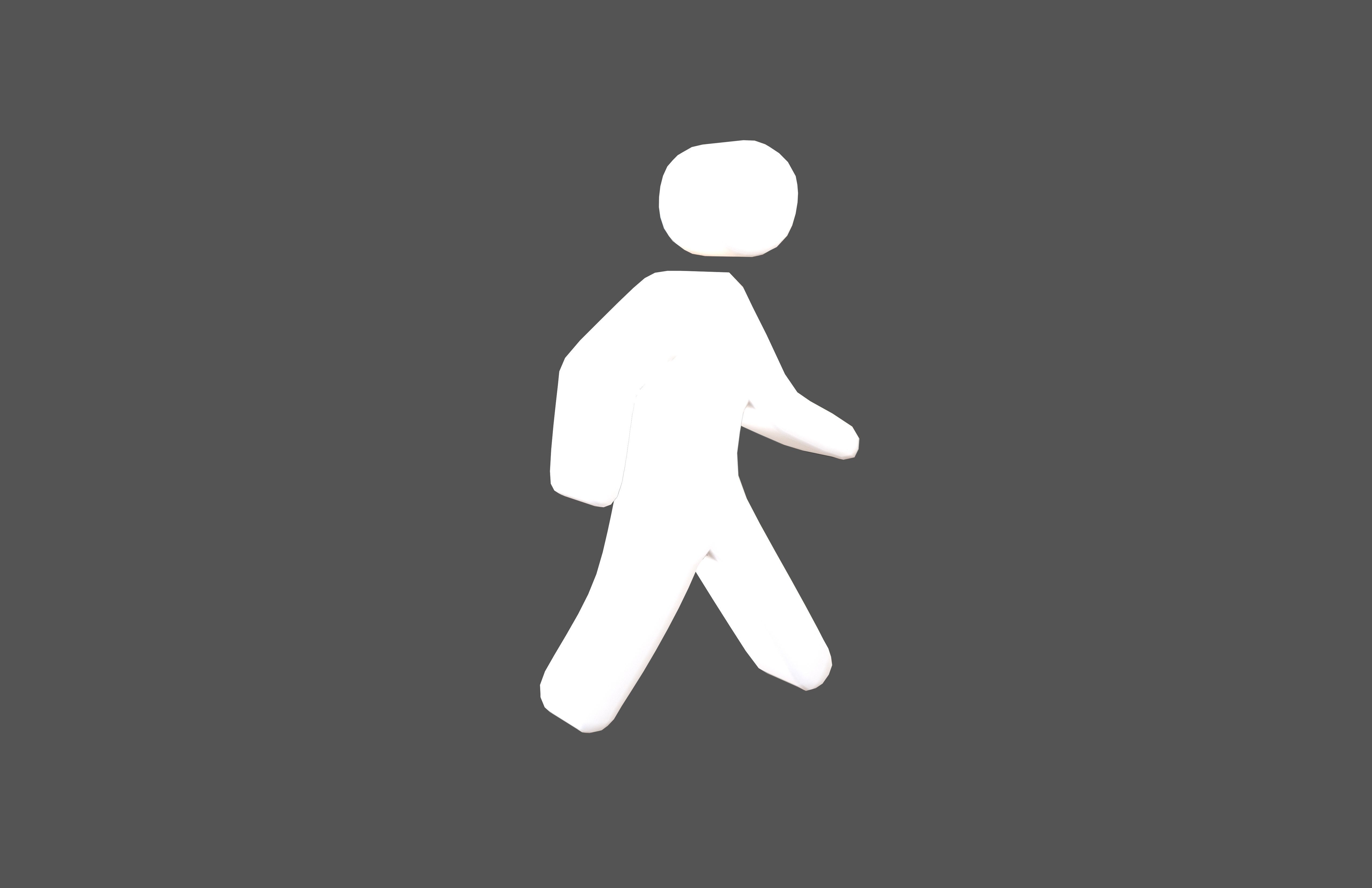 Pedestrian Symbol v1 002 Low-poly 3D model_1