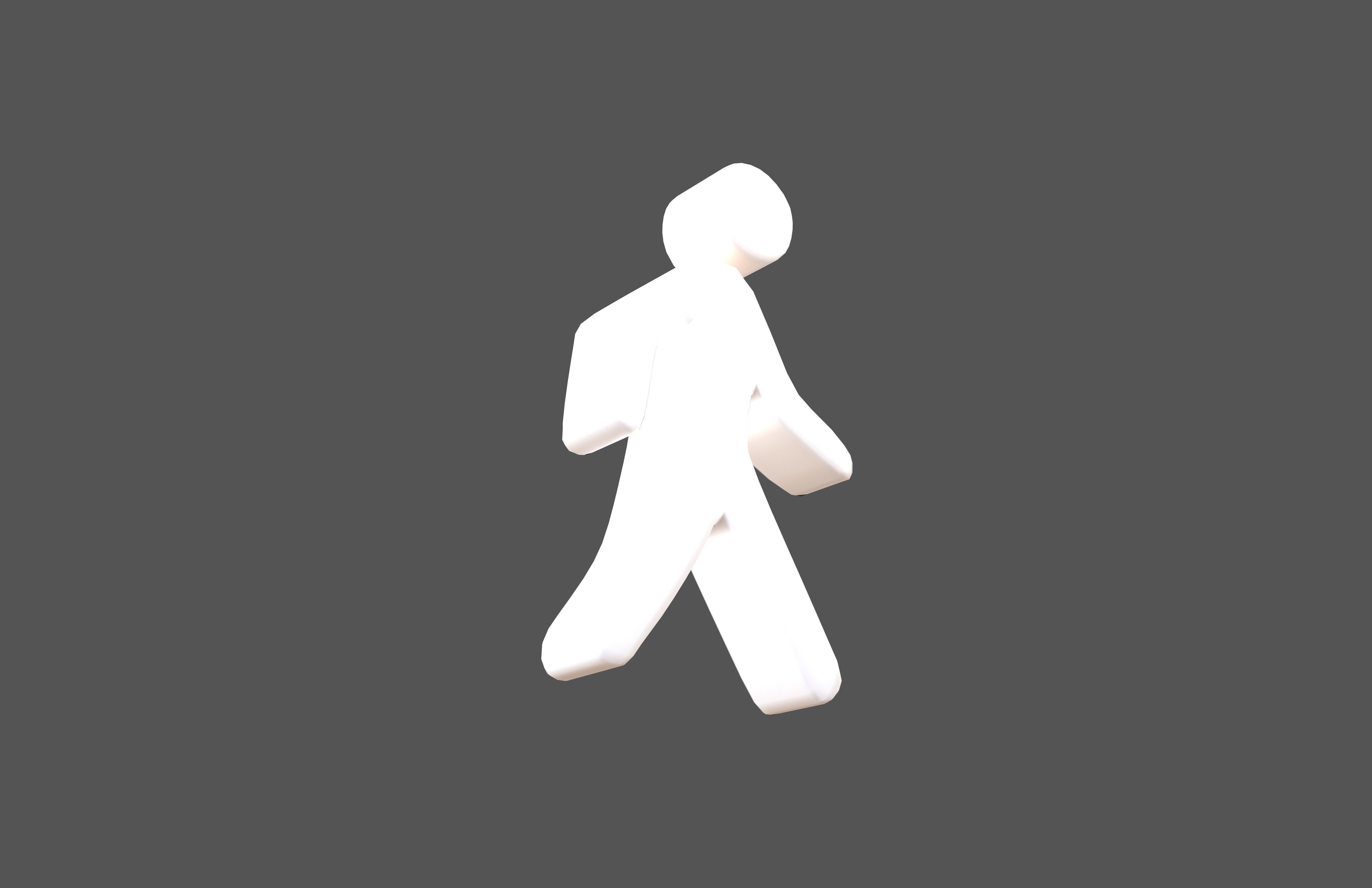 Pedestrian Symbol v1 002 Low-poly 3D model_3