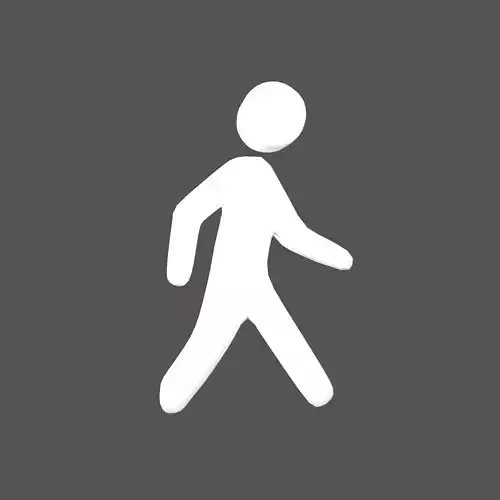 Pedestrian Symbol v1 002 Low-poly 3D model