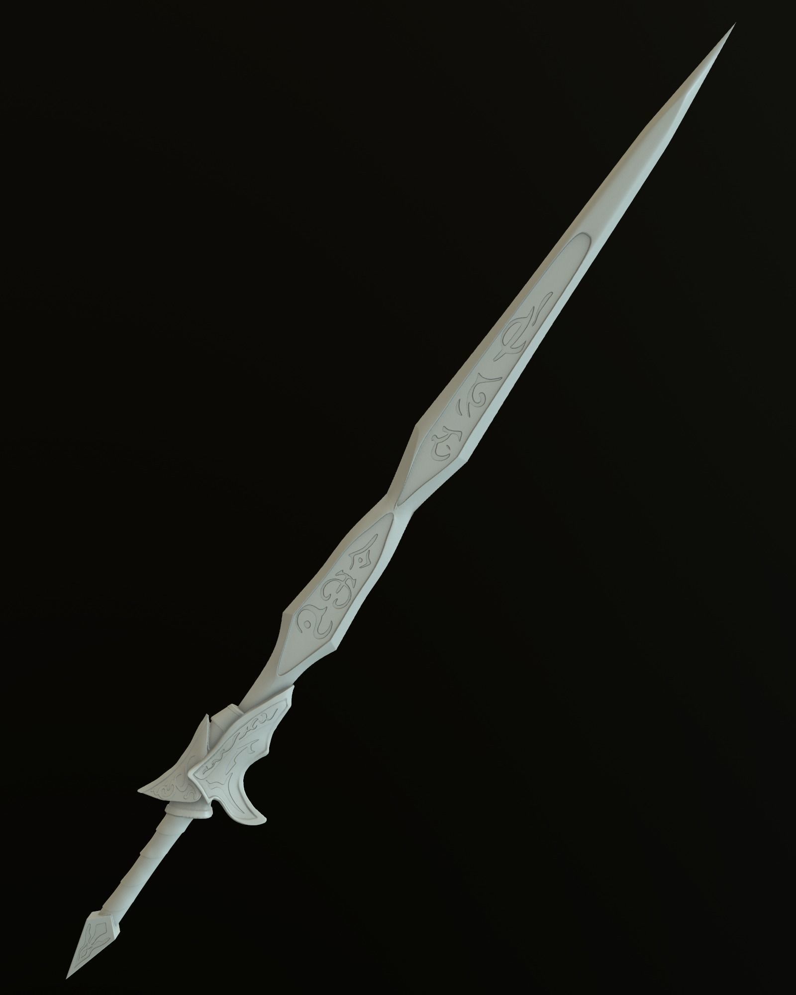 3D model Handpainted Fantasy Ruby Dark Sword Low-poly 3D model Low-poly ...