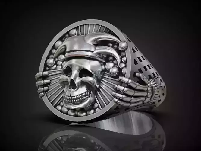 Ring jester jocker clown undead skull