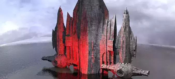 Ocean Drake interceptor Ocean Ship Base Kitbash 5 3D